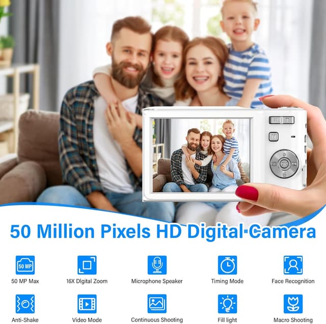 Detalle 2 de FAYIBUY Cámara Digital 50MP Blanco