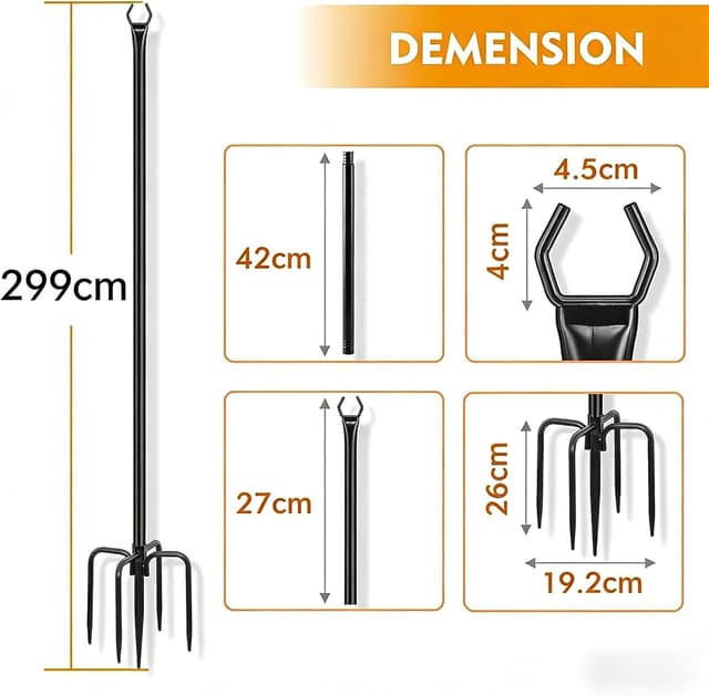 Detalle 2 de HoldOneLight deck string light pole set