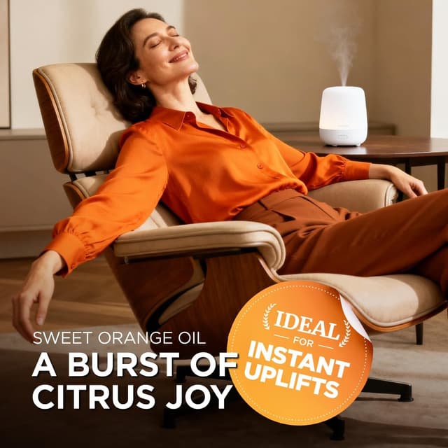 Detalle de Gya Labs Sweet Orange Essential Oil (100% pure natural) for Diffuser & Skin – 10ml