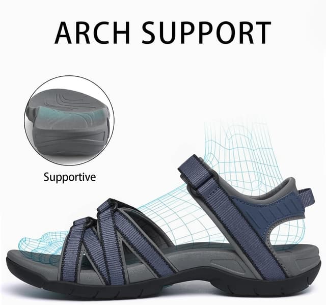 Detalle de shevalues Hiking Sandals for Women with Adjustable Straps and Arch Support