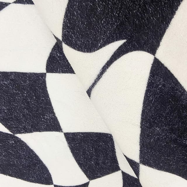 Thumbnail 6 de USTIDE Large Black and White Checkered Rug, 120x180cm – washable fluffy indoor area rug