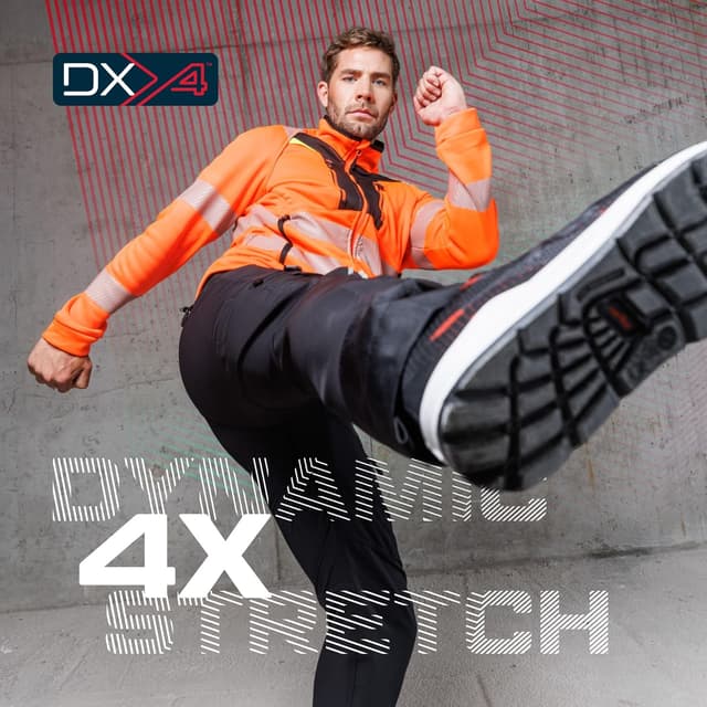 Detalle 2 de Portwest DX4 da uomo con zip: top stretch 4 vie con 6 tasche