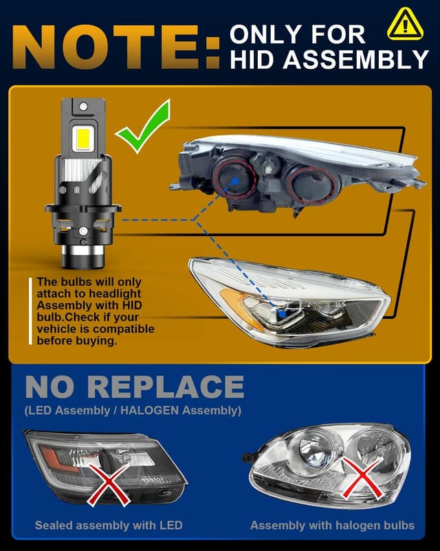 Detalle de KATUR D4S LED Headlight Bulbs (Pack of 2) — 6500K Xenon White, 30000LM, plug and play