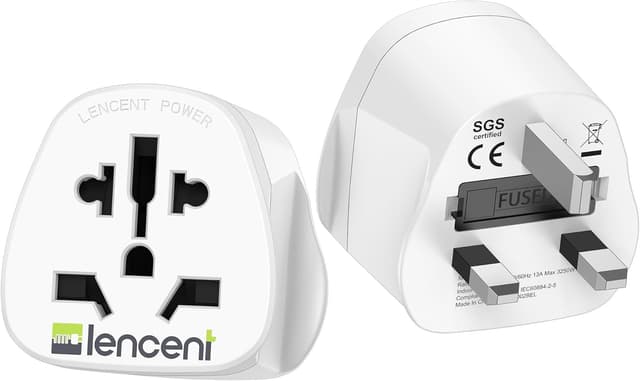 Detalle de LENCENT 2Pcs World to UK Travel Adapter (Universal to Type G plug)