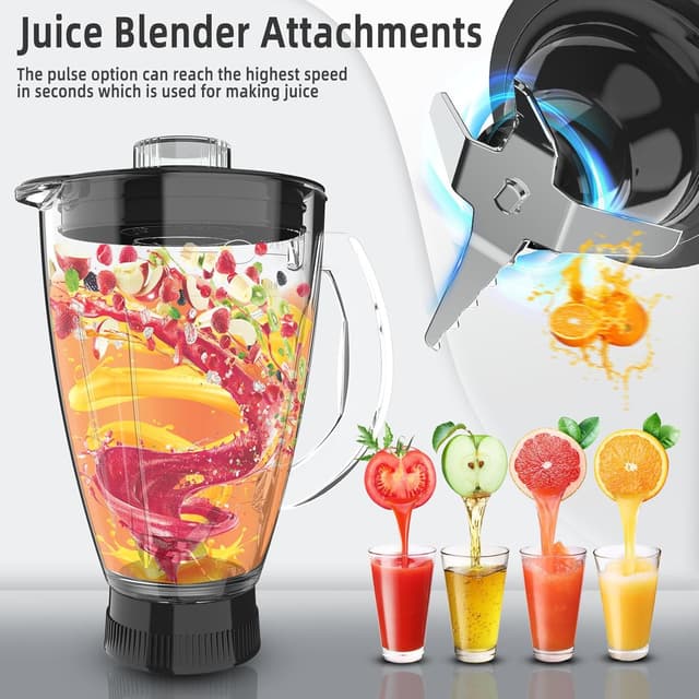 Detalle 2 de Homlee 3 en 1 Robot de Cocina 🍲 1800W, Amasadora y Exprimidor