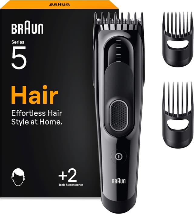 Detalle de Braun Haarschneider Series 5 HC5530 (Schwarz) – Haarschneidemaschine & Rasierapparat für Herren mit 17 Längen