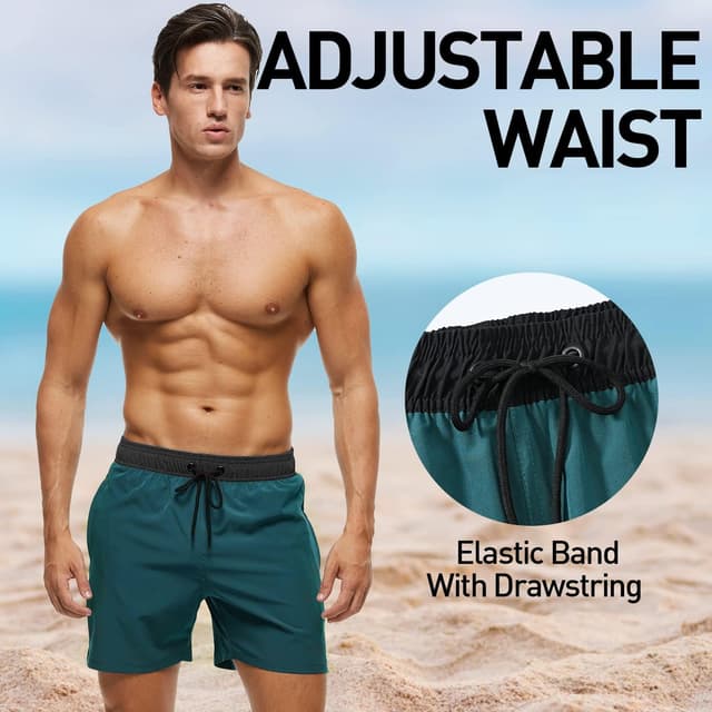 Detalle de Arcweg Pantaloncini da bagno uomo a asciugatura veloce con fodera a rete e taschino