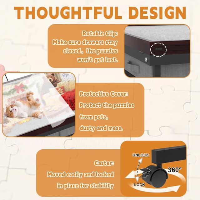 Thumbnail 5 de RAGOZONERY Puzzle Table 1500pcs with Drawers