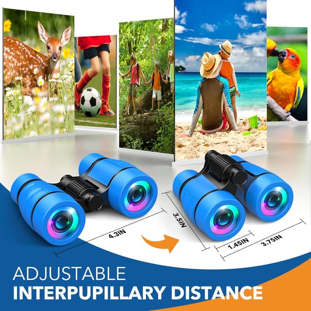 Detalle de Kids Binoculars 3–9 for Boys (4x magnification) – Early Christmas stocking filler with carry bag & strap