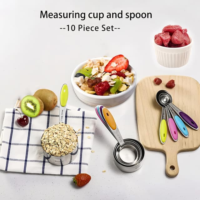 Thumbnail 2 de 10 Pcs Measuring Cups and Spoons Set 1 cup