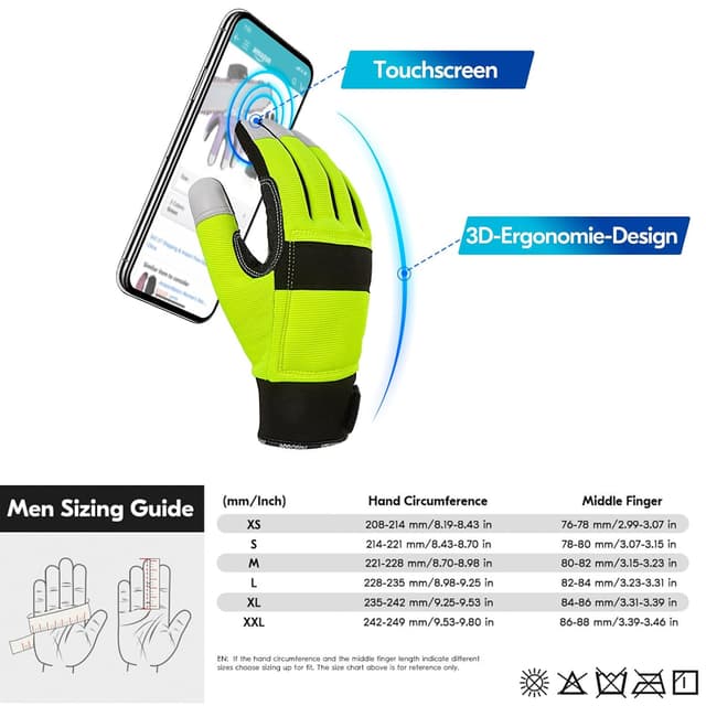 Detalle 2 de Vgo... 1 Paar EN381-7 Schnittschutzhandschuhe (Klasse 1) bis 20 m/s – aus Ziegenleder & PVC