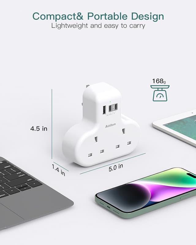 Thumbnail 4 de Addtam Double Plug Extension 13A with USB ports 🔌