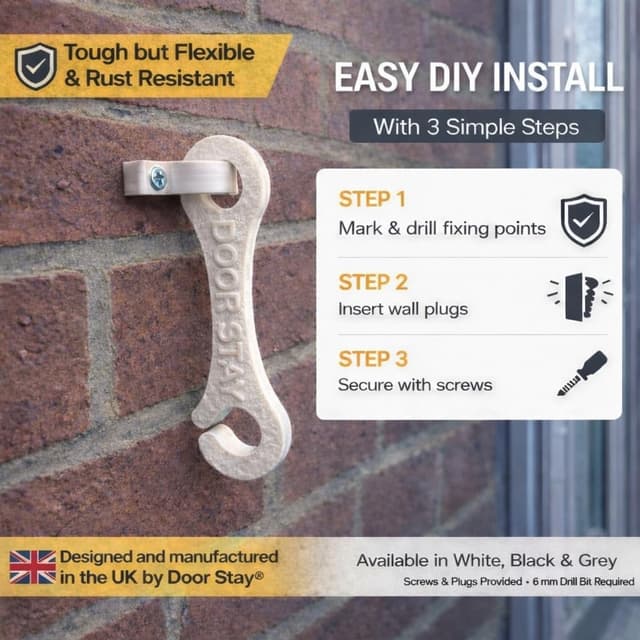 Thumbnail 2 de (2-Pack) Door Stay Patio Stay 14 cm Hook & Eye