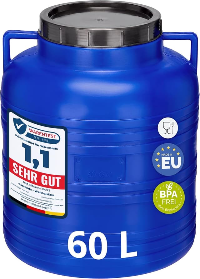 Thumbnail 6 de Garronda 60-Liter BPA-freies Weithalsfass (HDPE) mit Deckel – Surfass Pökelfass & Regenwassertank