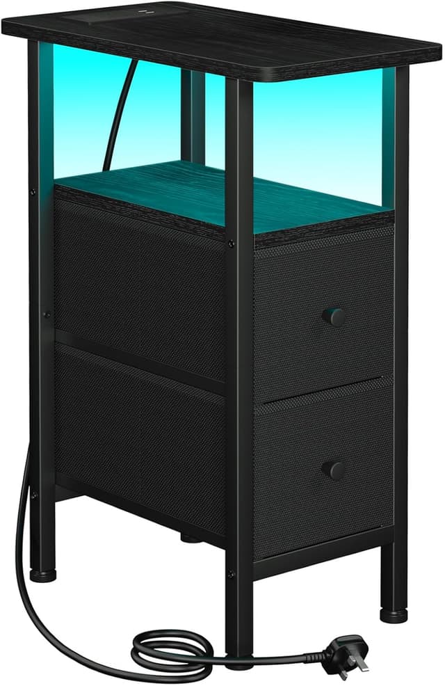 Detalle de AMHANCIBLE Slim Nightstand with Charging Station