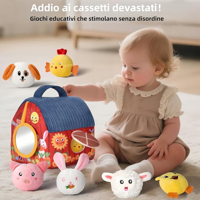 Detalle 2 de Giochi Montessori Casa morbida animali da fattoria per neonati 🎲