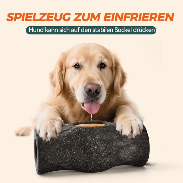 Detalle de AUSCAT Freezebone interaktives Hundespielzeug zum Befüllen & Einfrieren (Baumstumpf-Form)