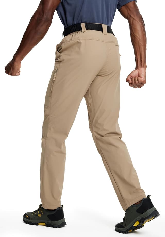 Detalle 2 de Lightweight Mens Hiking Cargo Pants with Nylon Stretch, Waterproof Quick-Dry, 6 Pockets