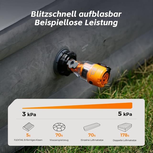 Detalle de FLEXTAILGEAR MAX PUMP 3 Portable Air Pump (5.0kPa) with USB Rechargeable Light