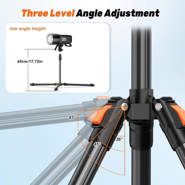 Detalle 2 de XXZU 83in (210cm) Camera Tripod with Ball Head