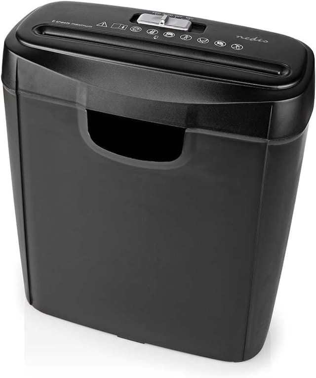 Detalle de Distruggi documenti Nedis da 6 fogli A4 (10 l) Standard DIN 2-190 W, nero