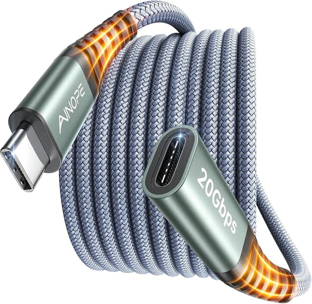 Detalle de AINOPE USB C Extension Cable 6.6FT, 20Gbps ⚡