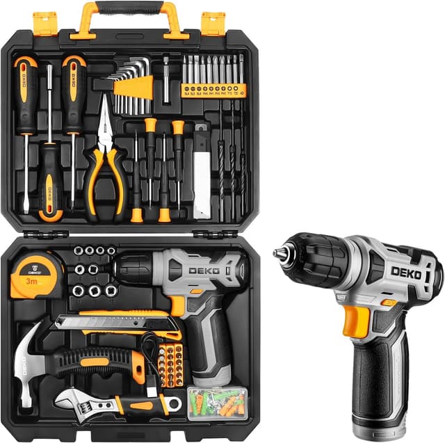 Detalle de Werkzeugkoffer DEKO 126-teilig 8V Akkuschrauber