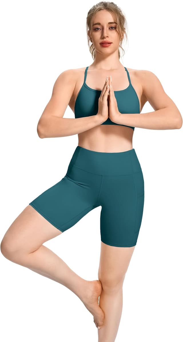 Detalle 2 de JOYSPELS women’s cycling shorts with side pockets (high waisted, non see-through activewear)