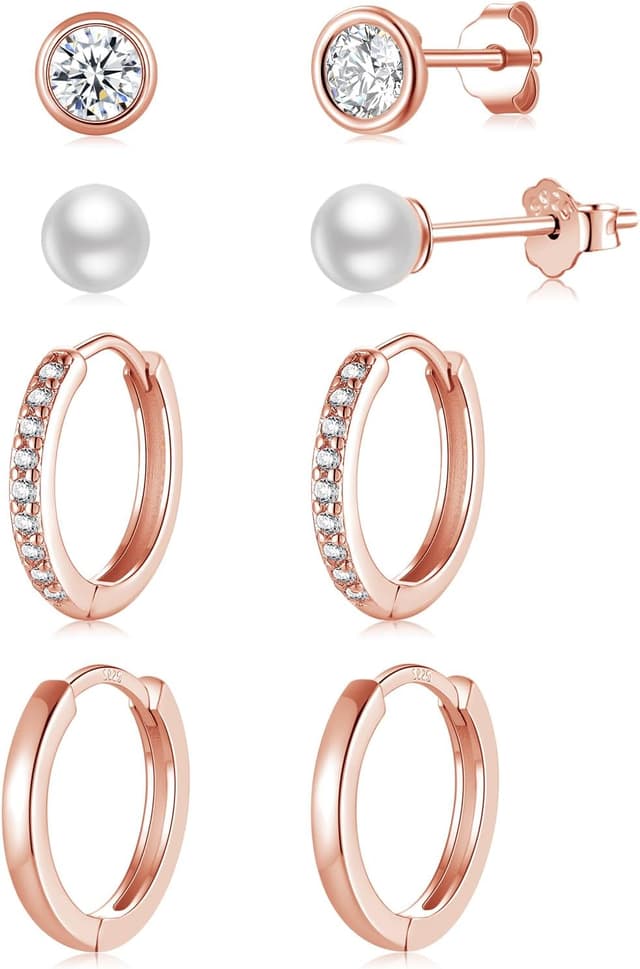 Detalle de Ohrstecker Creolen Set 925 Silber, 4 Paar