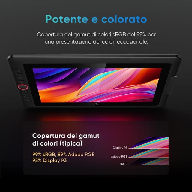 Detalle 2 de XPPen Artist 13.3 Pro V2: tavoletta grafica con schermo da 13,3” e 16K livelli di pressione