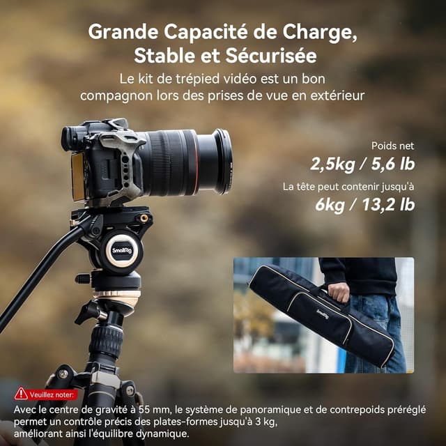 Thumbnail 5 de SMALLRIG CT210 Trépied vidéo 192 cm