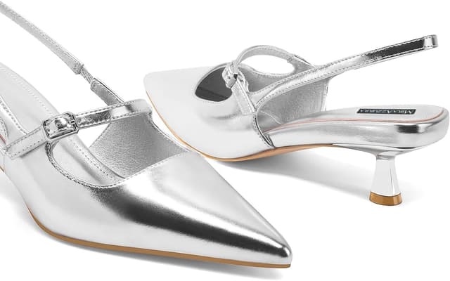 Thumbnail 3 de MIRAAZZURRA Damen Kitten Heel Slingbacks 4,3 cm