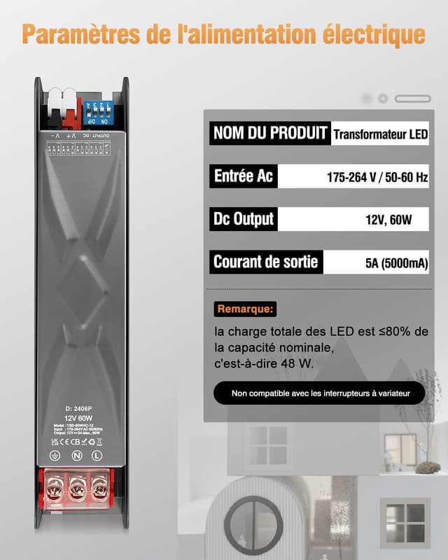 Detalle 2 de YAYZA! LED Trafo 12V 60W für 230V