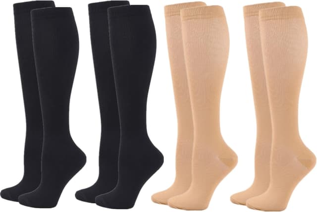 Detalle de Zingso 20–25mmHg Compression Knee High Socks (2/3/4/6 pairs) for Women & Men