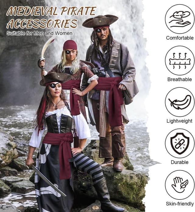 Thumbnail 4 de Alaoo Accesorios Disfraz Capitán Pirata 7 piezas