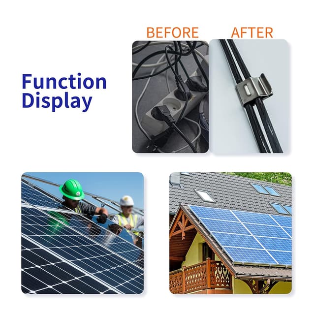 Detalle 1 de Zolunu Solarpanel Kabelklemmen 50 Stück Edelstahl 304