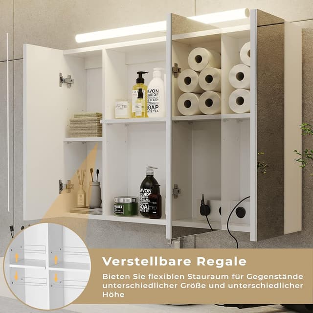 Thumbnail 5 de DICTAC Spiegelschrank Bad mit Beleuchtung 90x16x60 cm