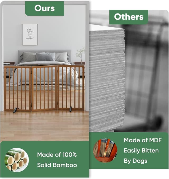 Thumbnail 5 de Tall Dog Gates for Doorways 3-Panel Walnut