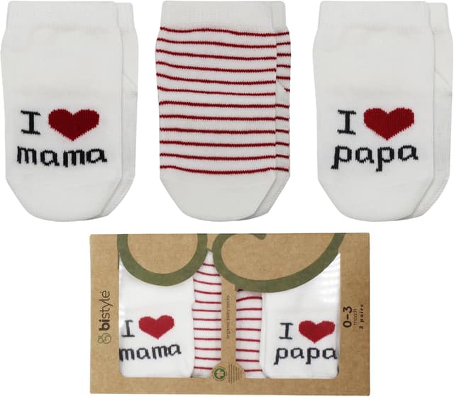 Detalle de bistyle Baby Socken Bio-Baumwolle 3 Paar 0-3 Monate