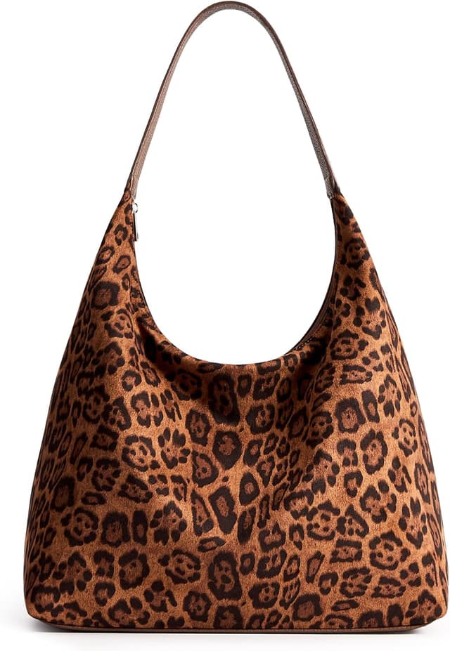 Detalle de KALIDI Vintage Vegan Leather Tote Bag for Women – Large capacity zip hobo work & weekender shoulder bag