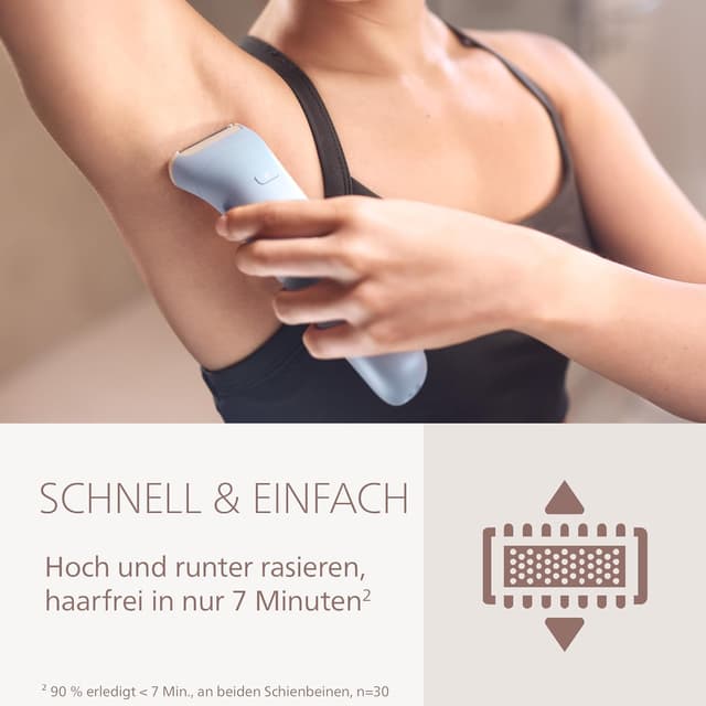 Detalle de Philips Lady Shaver Series 6000 BRL127/00 – kabelloser Damenrasierer für Nass- und Trockenrasur