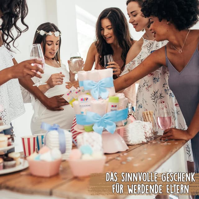 Detalle 2 de Milaboo MilaBoo Windeltorte für Mädchen, 2-stöckig (31-teilig) mit HIPP Premiumprodukten in Rosa