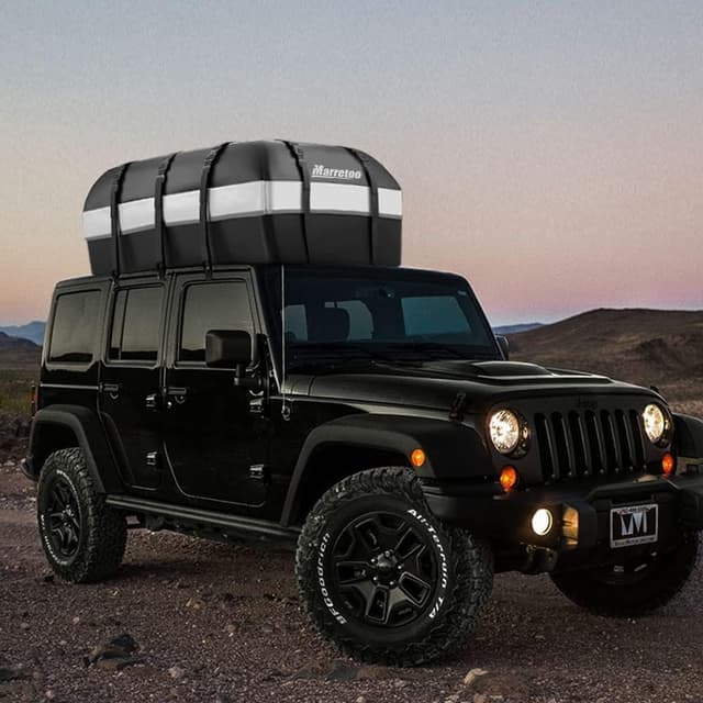 Detalle 2 de Marretoo Car Roof Bag (21 Cubic Feet) – Waterproof 840D Roof Cargo Carrier with Anti-slip Mat