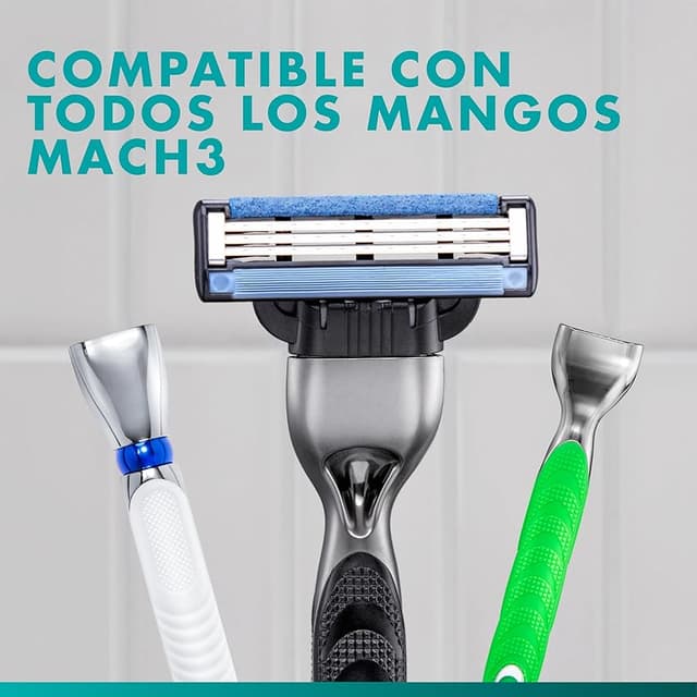 Detalle 1 de Gillette Mach3 Pack 24 Recambios Cuchillas Afeitado Suave 🪒