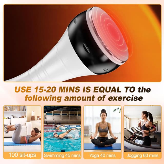 Detalle 2 de Qewher 3 in 1 radiofrequenza viso e corpo 40K: massaggiatore anticellulite con riscaldamento, EMS e luce rossa