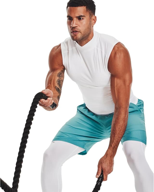 Detalle 2 de Under Armour UA HG Armour Comp Mock sleeveless top (White/Black), size XL