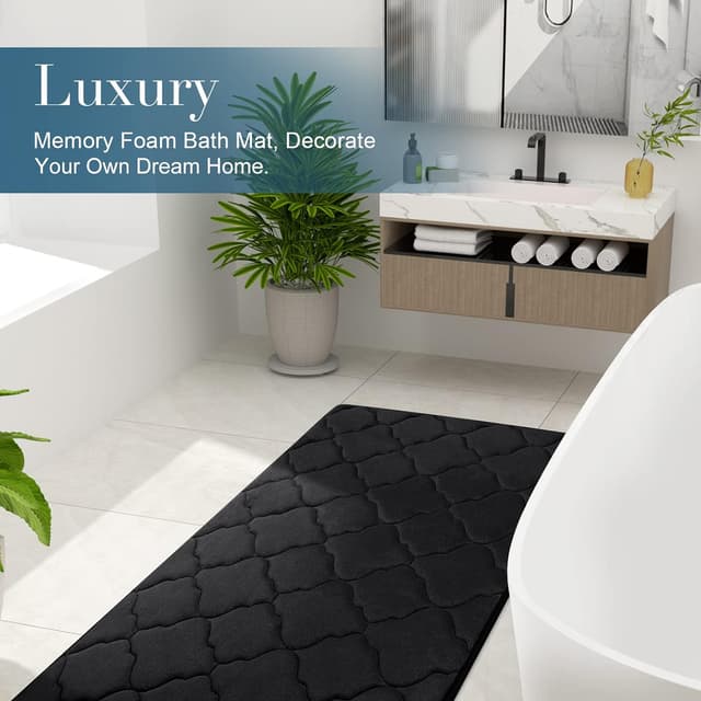 Thumbnail 5 de OLANLY Memory Foam Bath Mat Rug 24x16, Absorbent Bath Mat