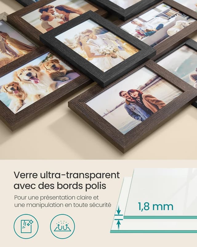 Detalle de SONGMICS Cadres Pêle‑Mêle 12x10x15 cm 🖼