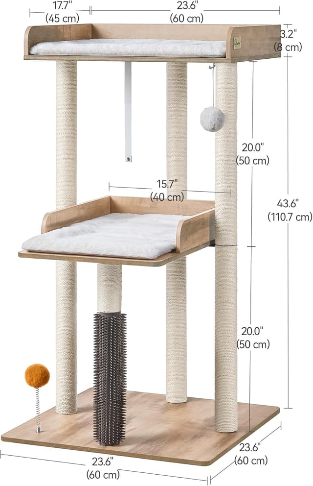 Detalle 1 de FourFurPets Katzenbaum 111 cm Greige