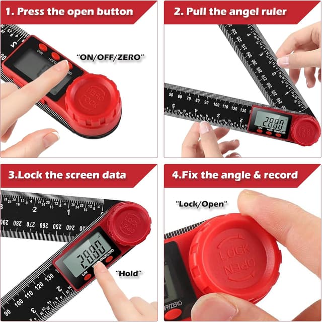 Detalle 1 de Digital Angle Finder Ruler 200mm with LCD